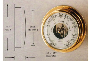 HANSEATIC, P/N: 155/0111 BAROMETER, brass, 5" dial