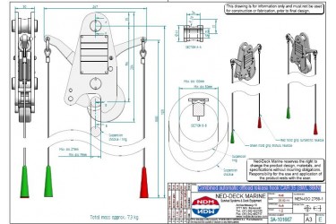 NED-DECK, CAR-35, AUTOMATIC RELEASE HOOK, 36KN, EC/MED